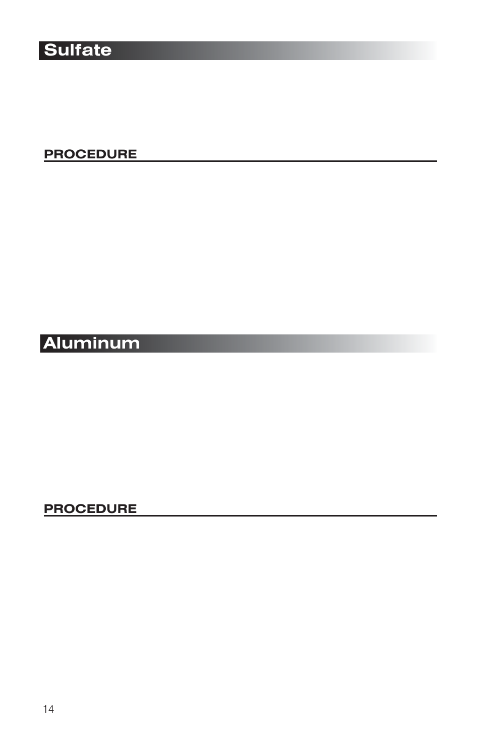 Sulfate, Aluminum | LaMotte STH Outfit User Manual | Page 14 / 24