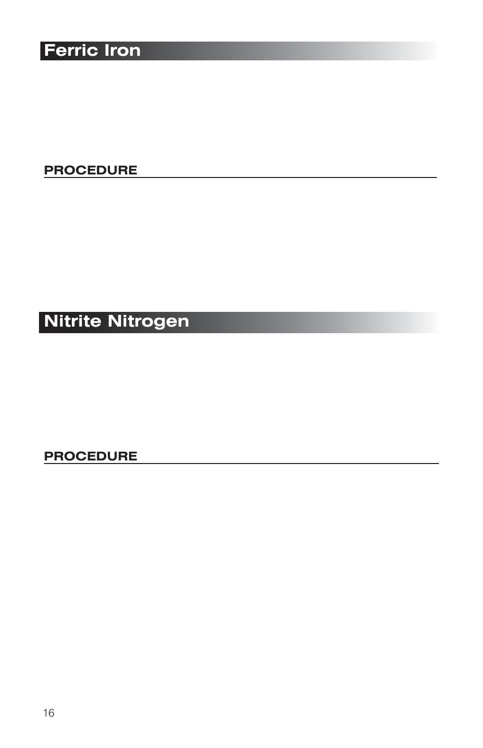 Nitrite nitrogen, Ferric iron | LaMotte STH Outfit User Manual | Page 16 / 24