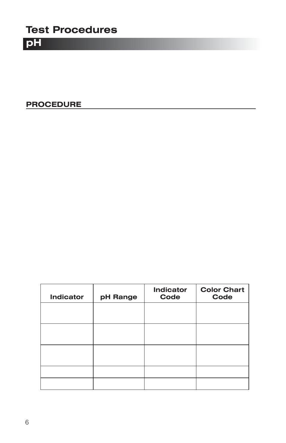 Test procedures ph | LaMotte STH Outfit User Manual | Page 6 / 24