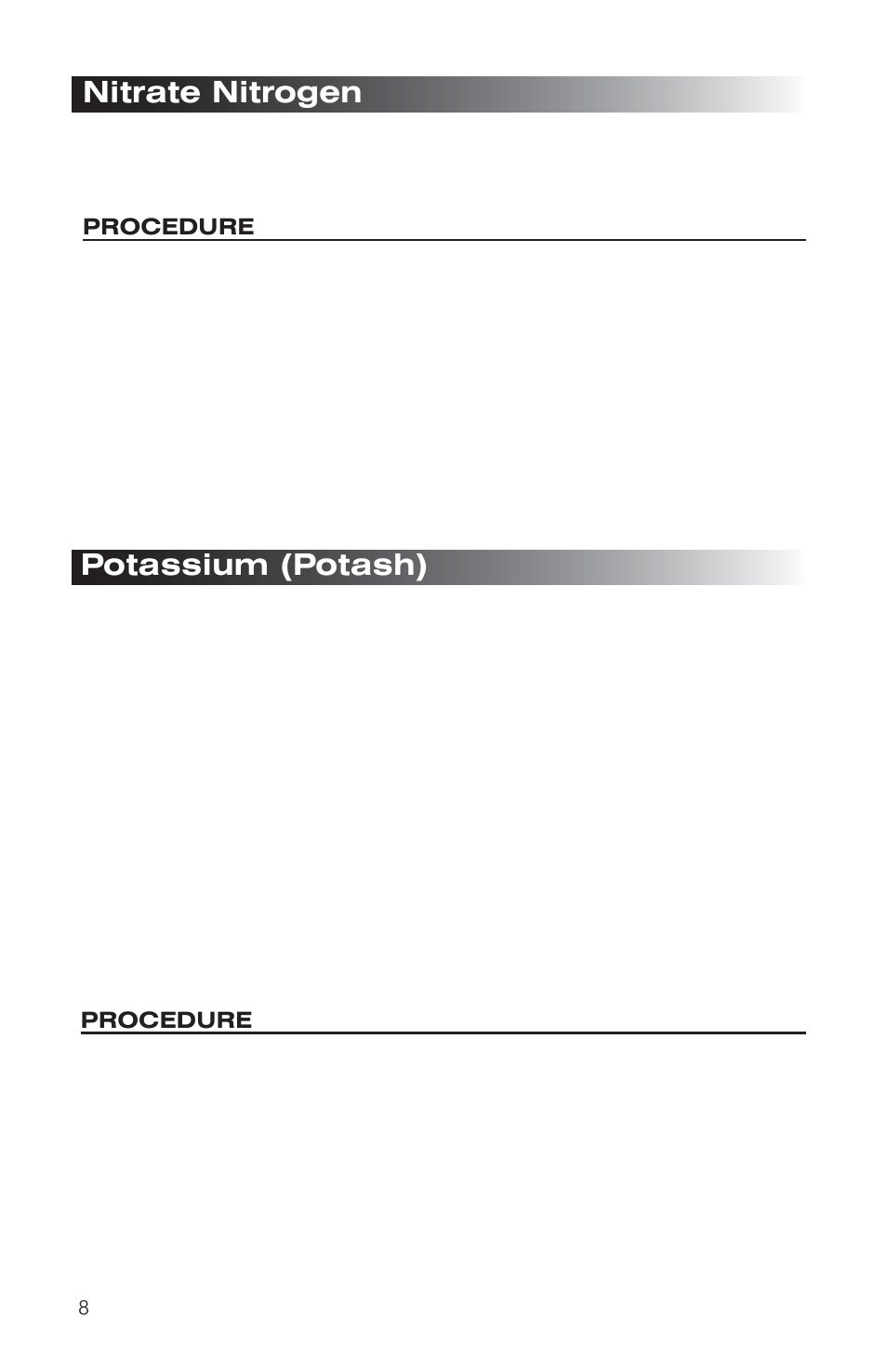 Nitrate nitrogen, Potassium (potash) | LaMotte STH Outfit User Manual | Page 8 / 24