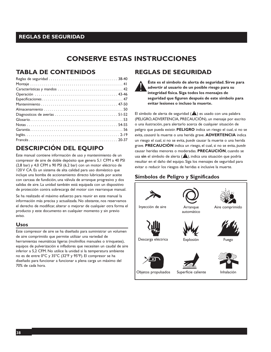 Briggs & Stratton 074001 User Manual | Page 38 / 56
