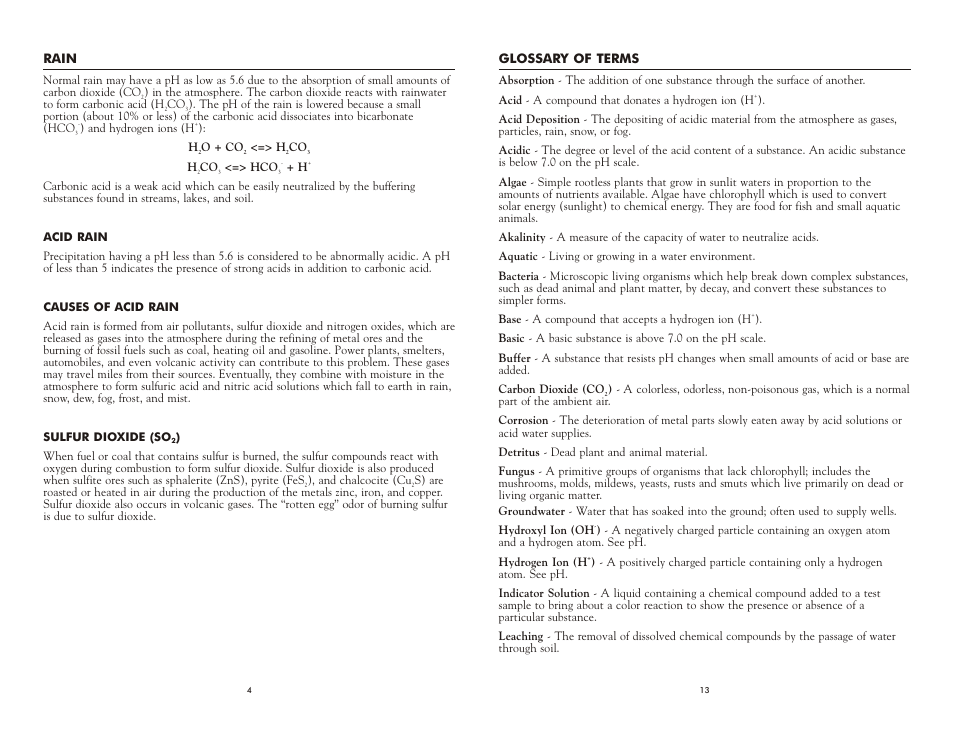 LaMotte ACID RAIN STUDY OUTFIT ARO User Manual | Page 4 / 8