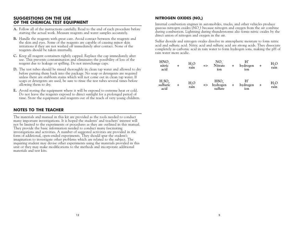 LaMotte ACID RAIN STUDY OUTFIT ARO User Manual | Page 5 / 8