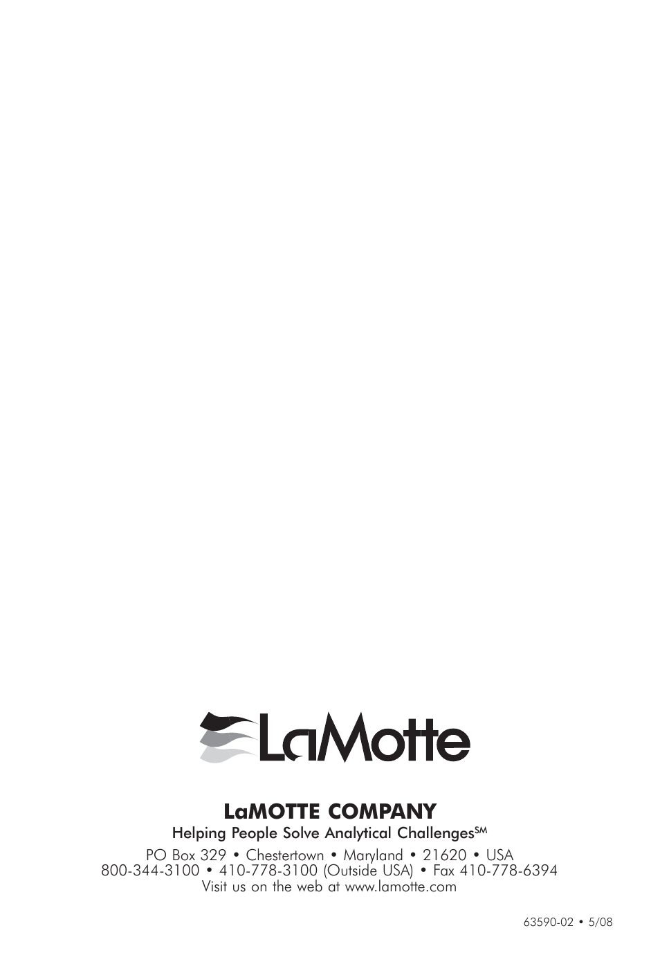 Lamotte company | LaMotte AR-42 User Manual | Page 8 / 8