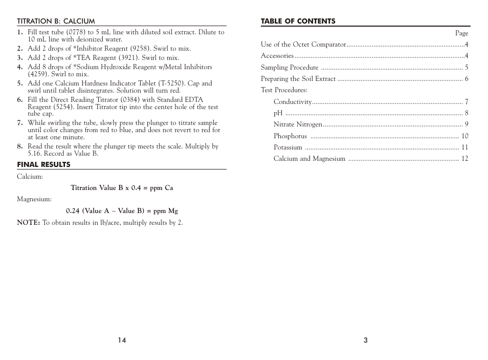 LaMotte Greenhouse Soil Testing Outfit GS-01 User Manual | Page 3 / 8