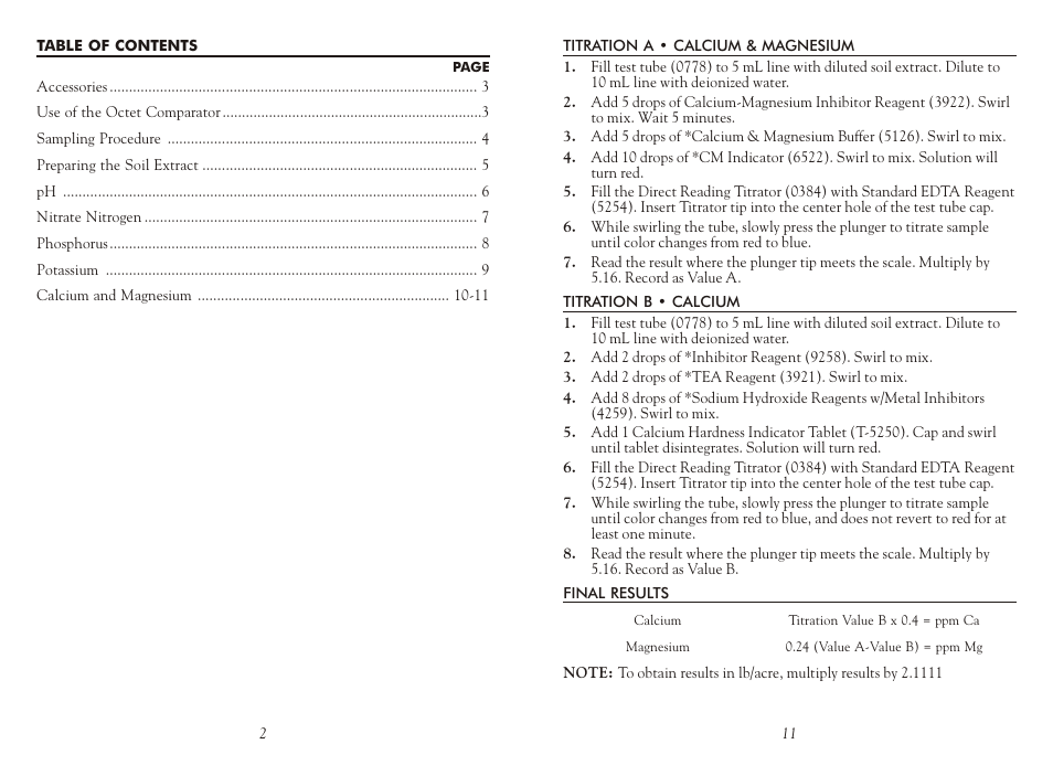 LaMotte Greenhouse Soil Testing Outfit GS-02 User Manual | Page 2 / 6