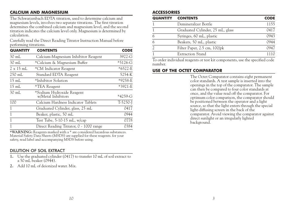 LaMotte Greenhouse Soil Testing Outfit GS-02 User Manual | Page 3 / 6