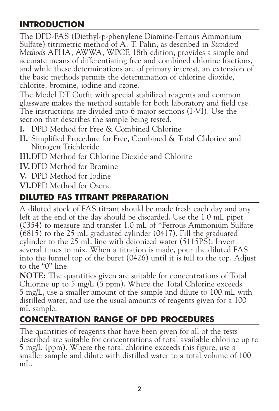 LaMotte DPD-FAS TITRIMETRIC OUT FIT DT User Manual | Page 2 / 12