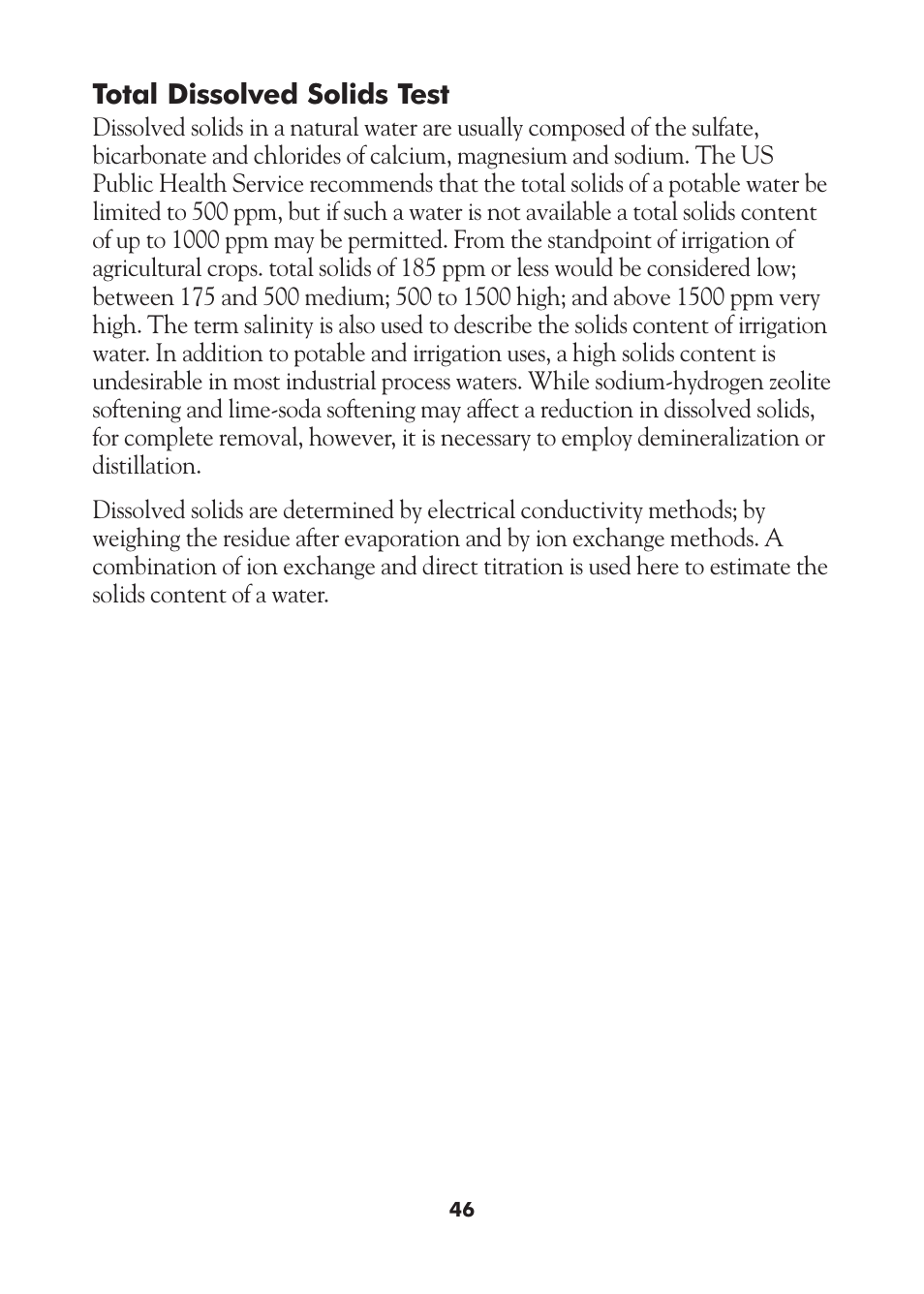Total dissolved solids test | LaMotte AM-21 Water Pollution Detection Outfit User Manual | Page 46 / 51