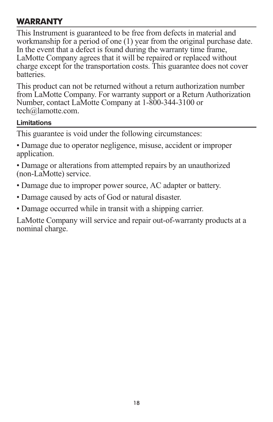 LaMotte DPC-52 Water Testing Laboratory User Manual | Page 18 / 20