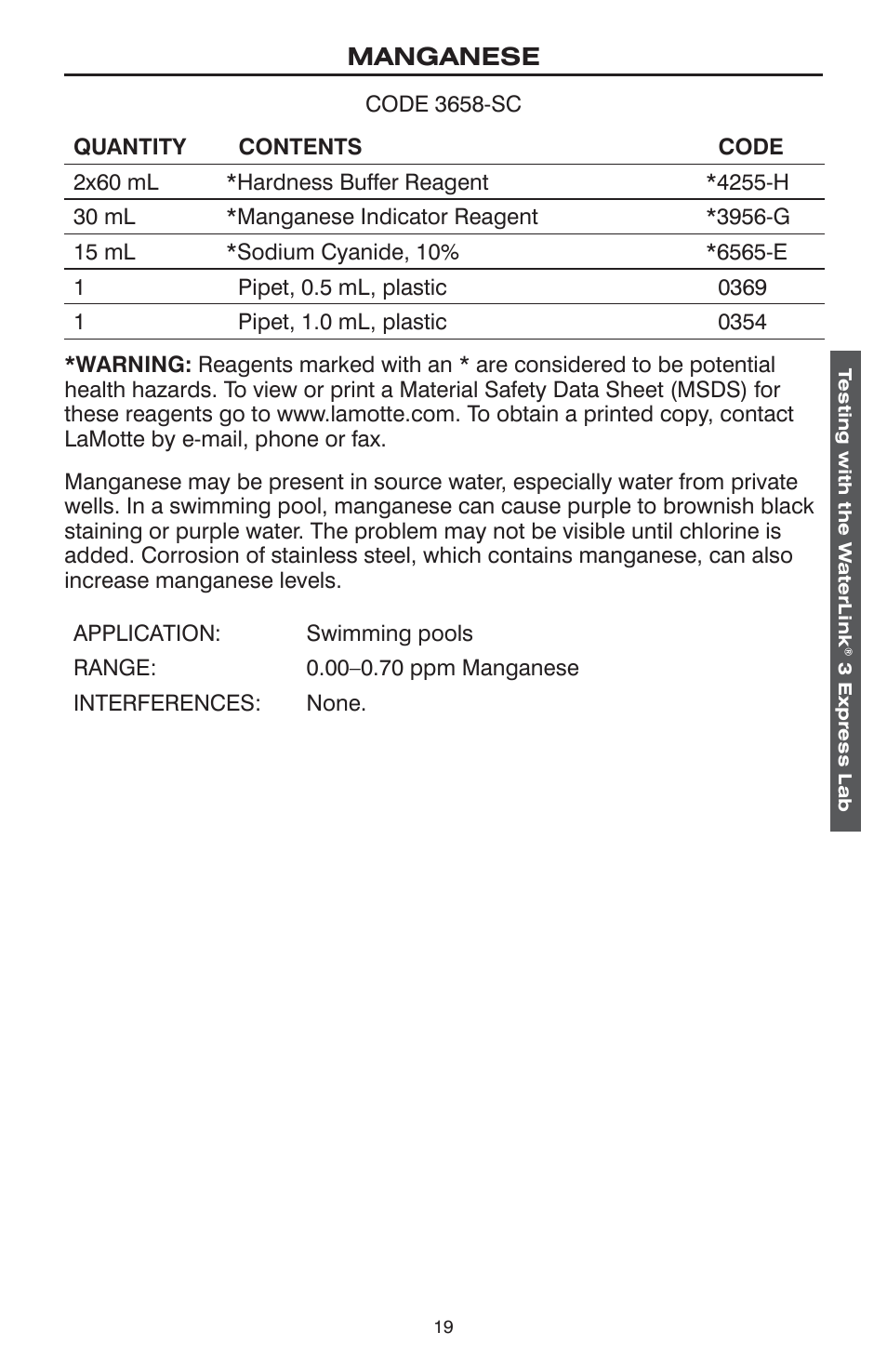 LaMotte WaterLink 3 Express Lab User Manual | Page 19 / 28