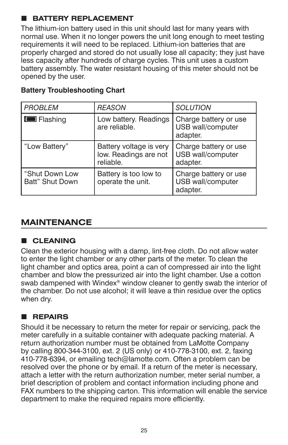 LaMotte WaterLink 3 Express Lab User Manual | Page 25 / 28