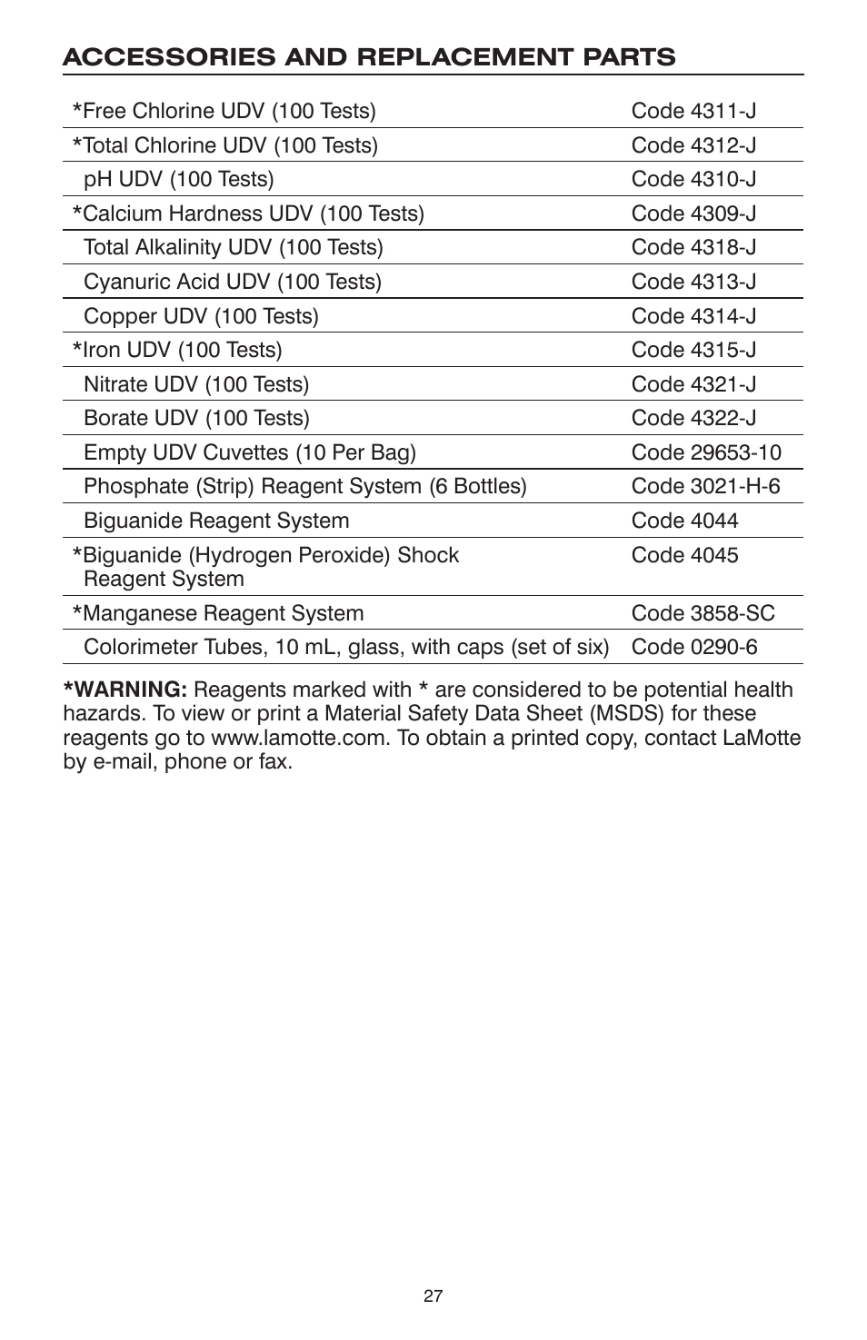 LaMotte WaterLink 3 Express Lab User Manual | Page 27 / 28