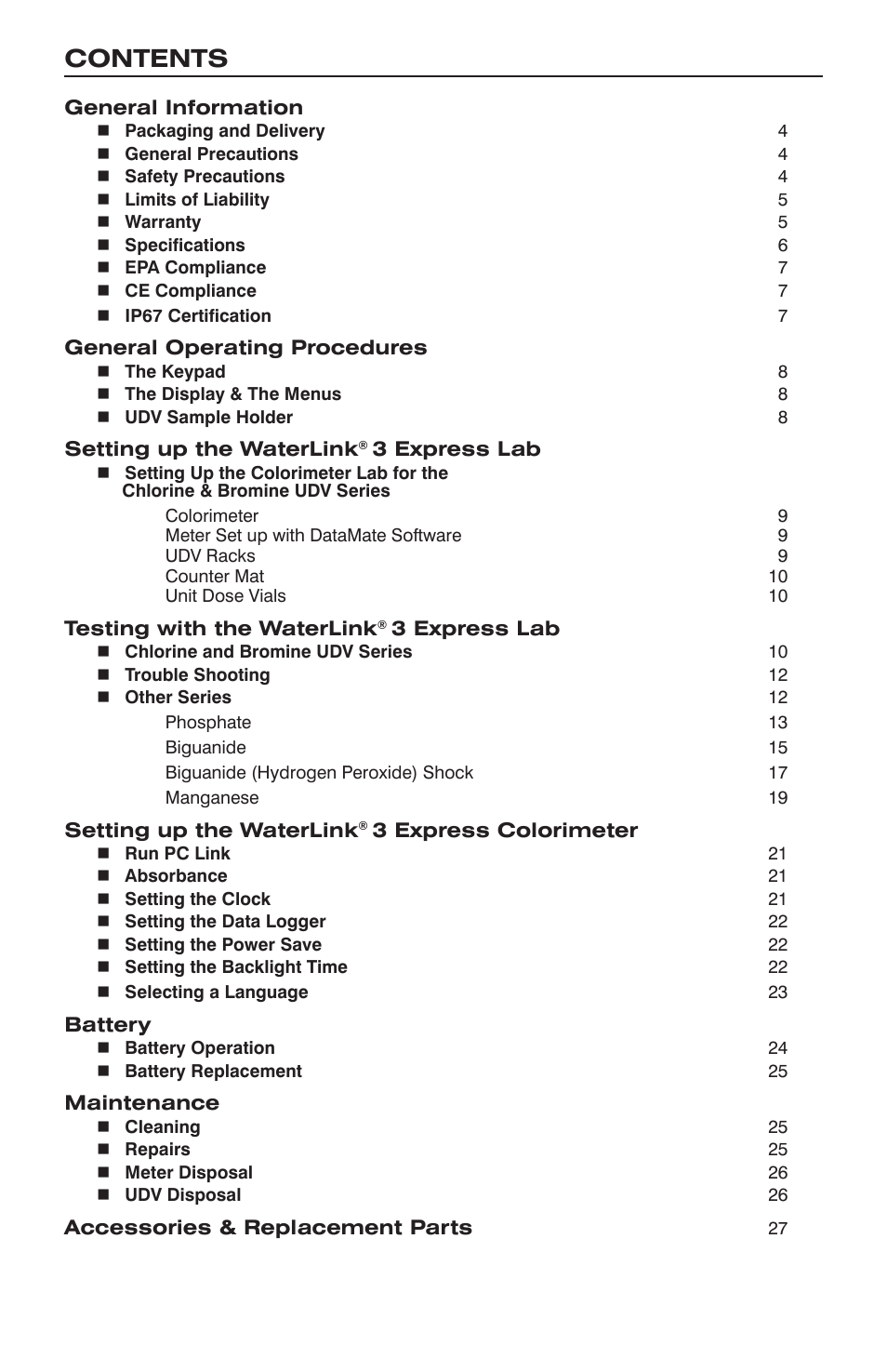 LaMotte WaterLink 3 Express Lab User Manual | Page 3 / 28