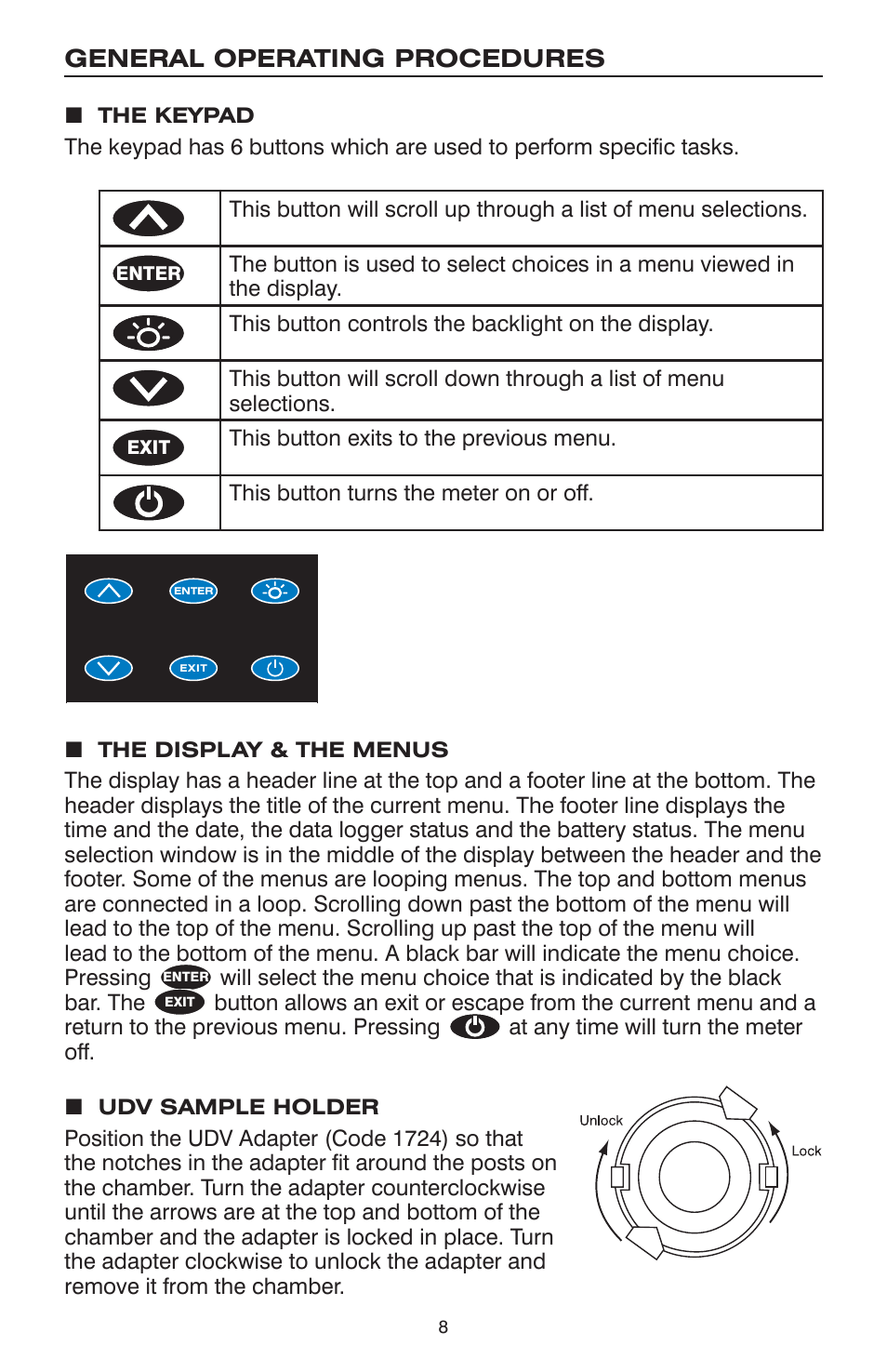 General operating procedures | LaMotte WaterLink 3 Express Lab User Manual | Page 8 / 28