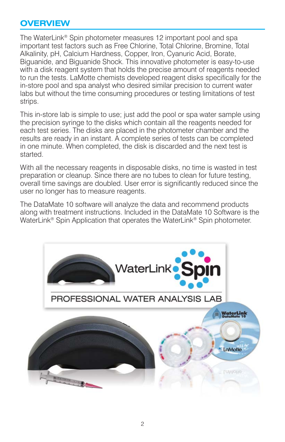 LaMotte WaterLink Spin User Manual | Page 2 / 16