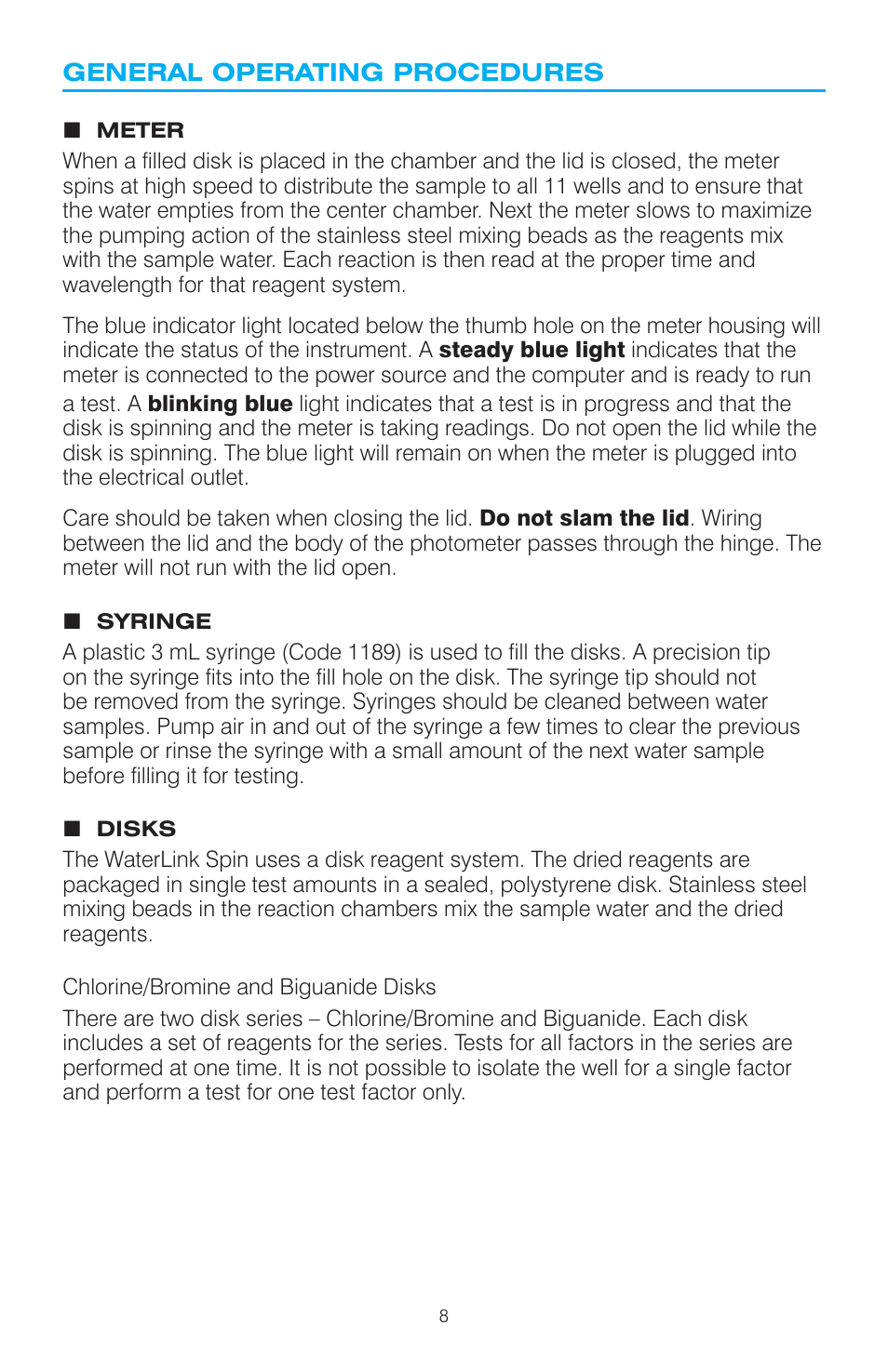 LaMotte WaterLink Spin User Manual | Page 8 / 16