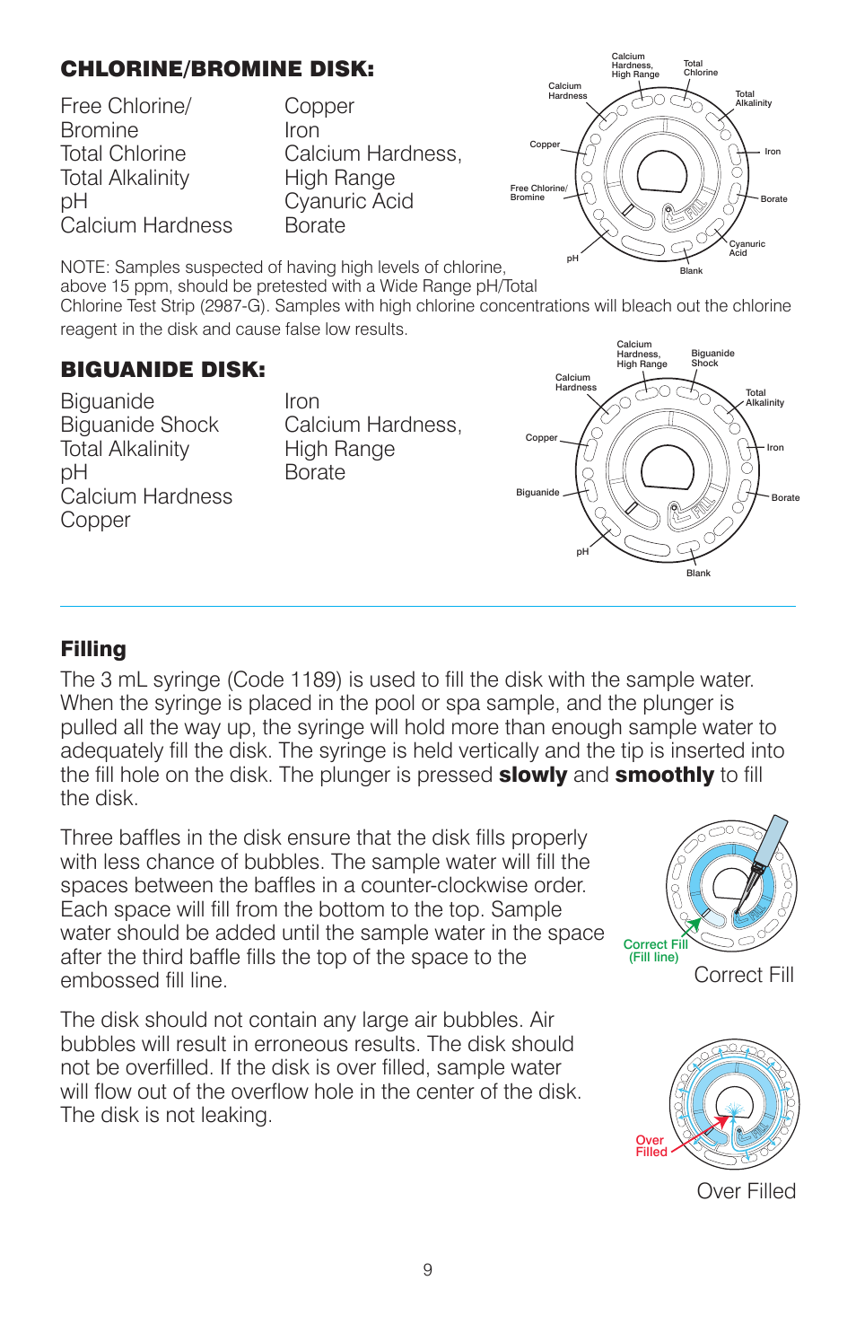 Chlorine/bromine disk | LaMotte WaterLink Spin User Manual | Page 9 / 16