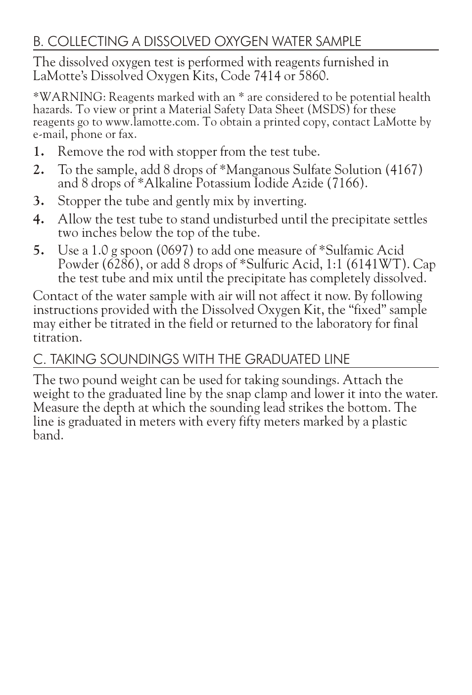LaMotte WATER SAMPLER – FLUSHING STYLE 1060 User Manual | Page 3 / 4