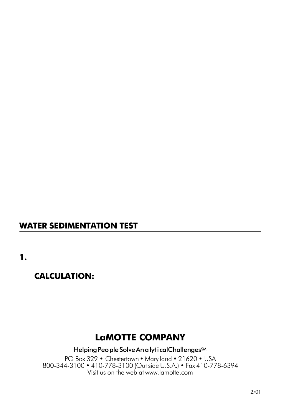 Lamotte com pany | LaMotte SOIL TEXTURE UNIT 1067 User Manual | Page 4 / 4