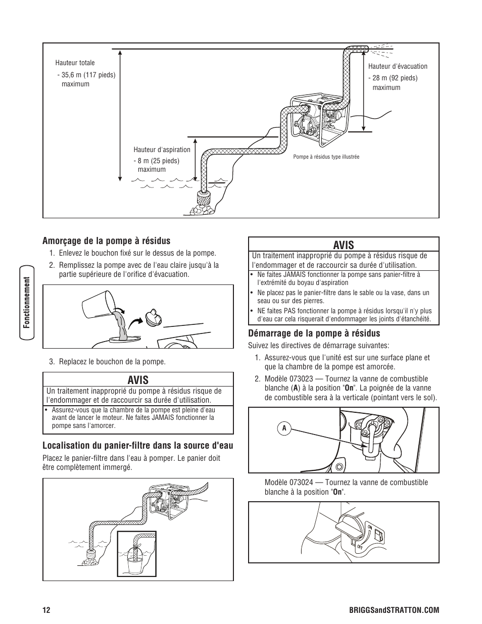 Avis | Briggs & Stratton PROSERIES 205378GS User Manual | Page 54 / 64
