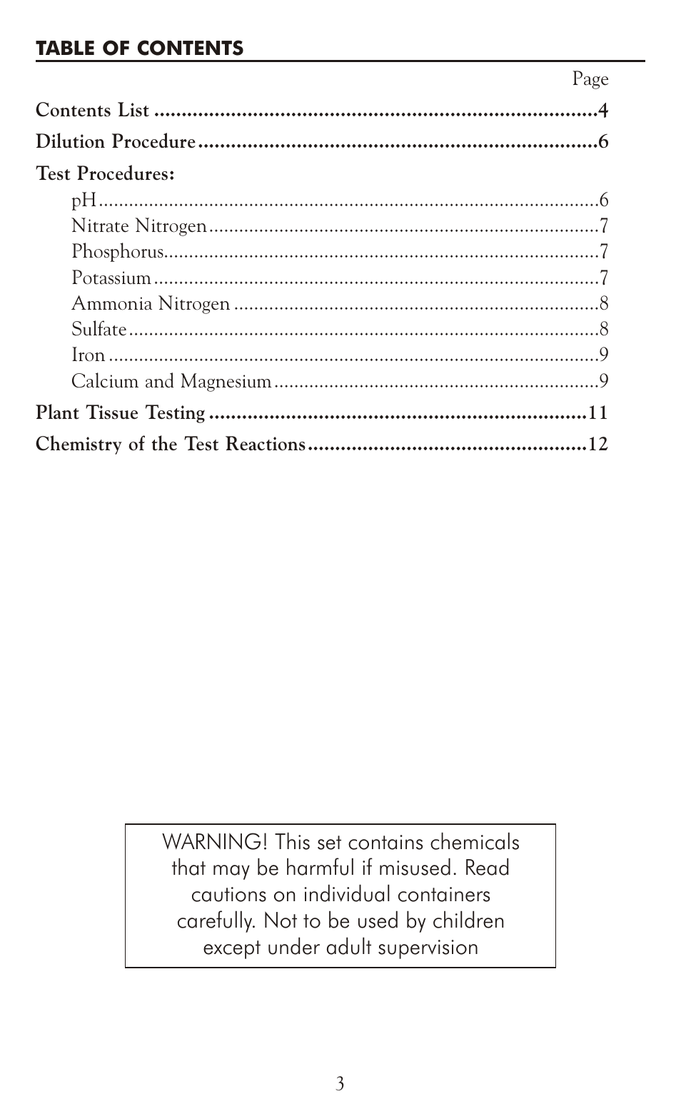 LaMotte AM-41 Hydroponics Test Kit User Manual | Page 3 / 16