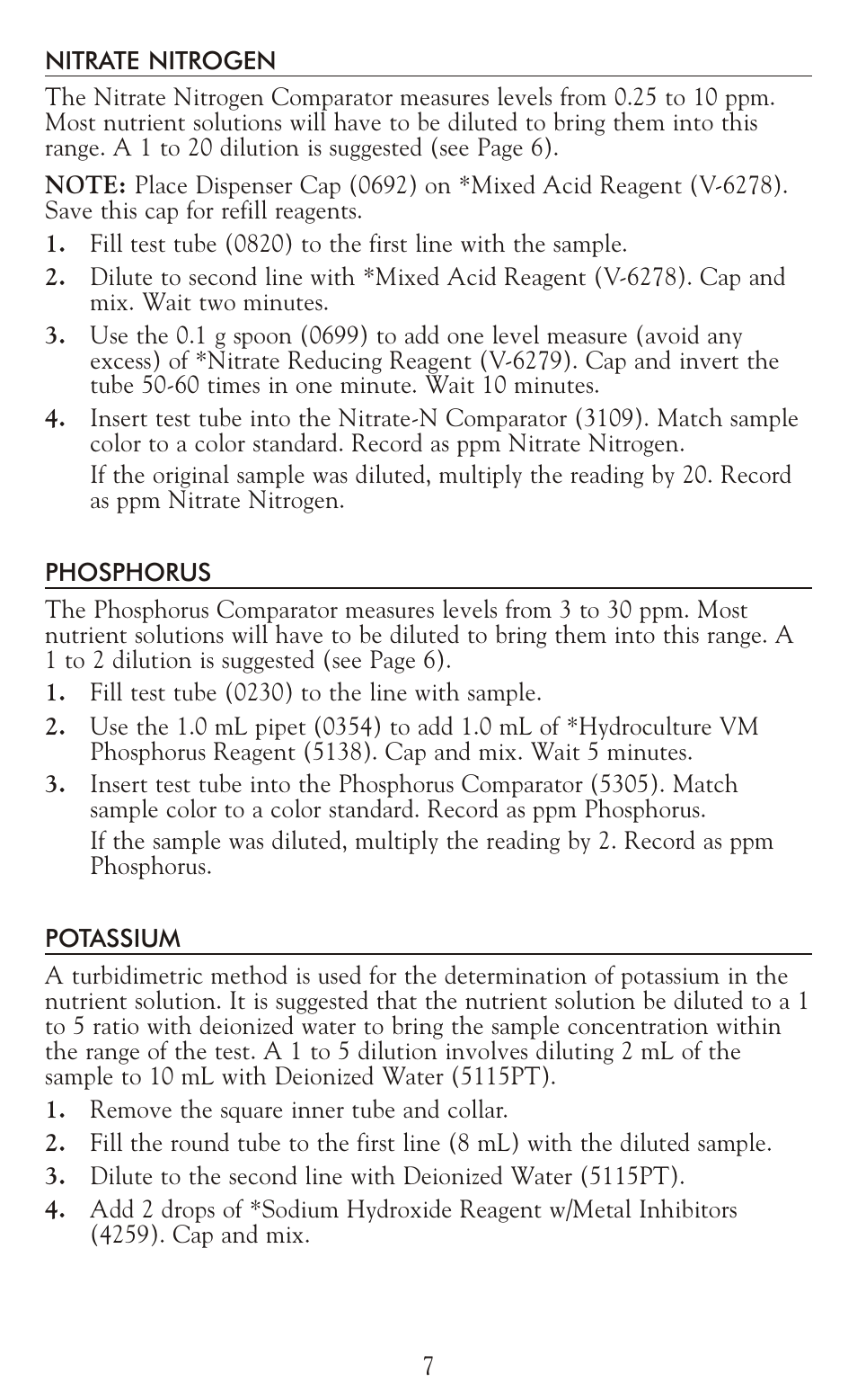 LaMotte AM-41 Hydroponics Test Kit User Manual | Page 7 / 16