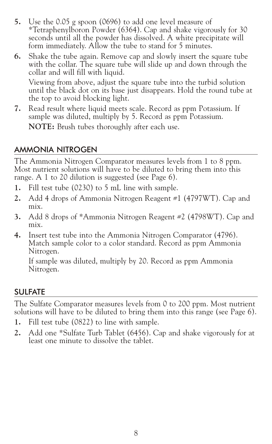 LaMotte AM-41 Hydroponics Test Kit User Manual | Page 8 / 16