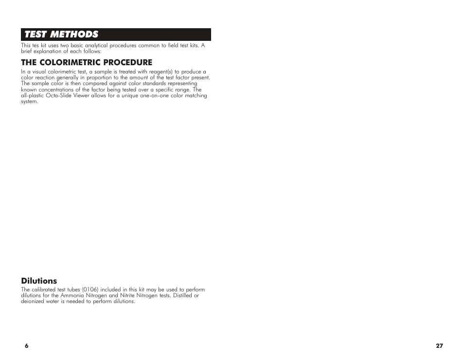 Test methods | LaMotte DIAGRAM FOR AQ-3 User Manual | Page 6 / 16