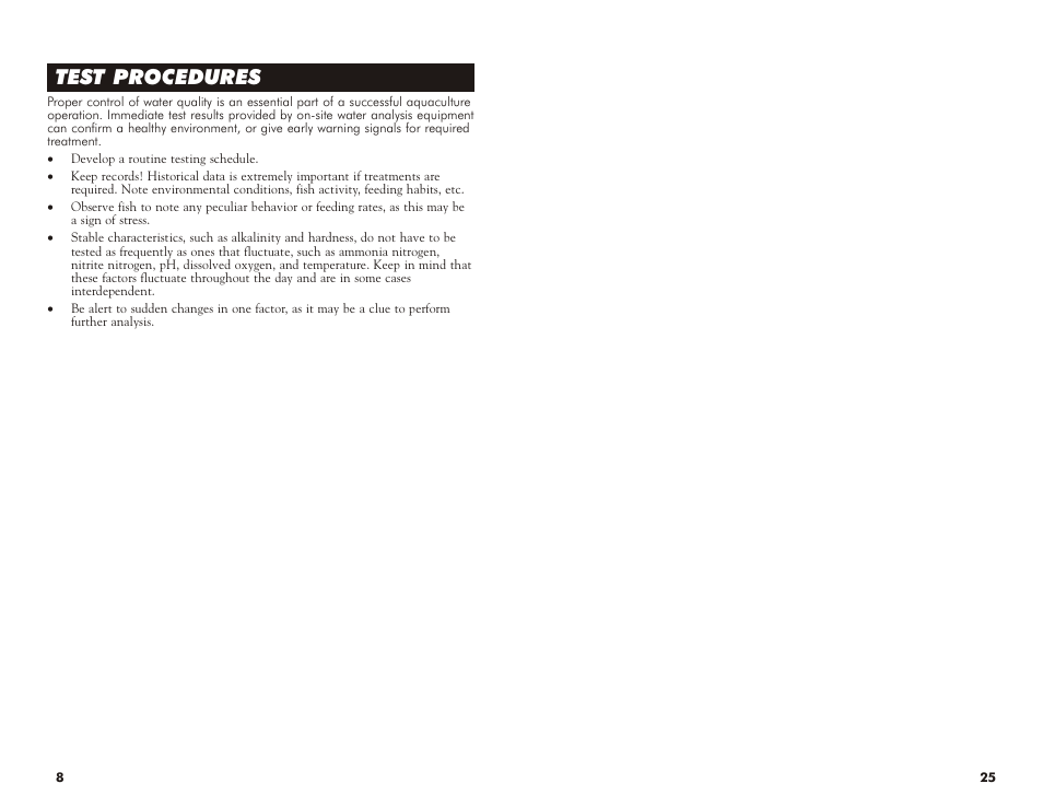 Test procedures | LaMotte DIAGRAM FOR AQ-3 User Manual | Page 8 / 16