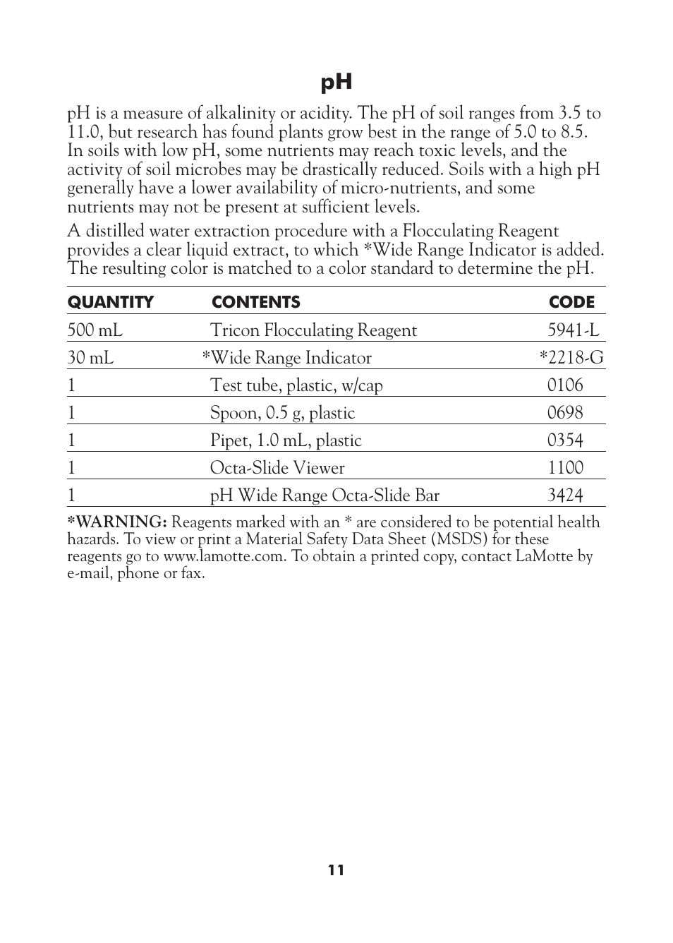 LaMotte AST Series Professional Soil Test Outfits User Manual | Page 11 / 40