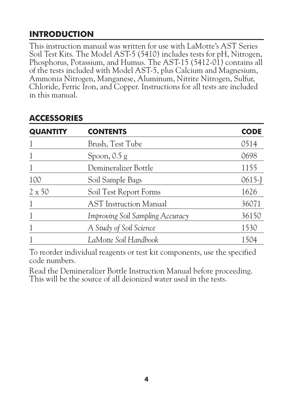 LaMotte AST Series Professional Soil Test Outfits User Manual | Page 4 / 40