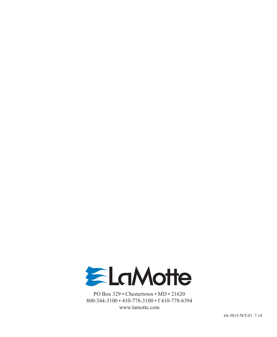LaMotte AT Visual Series Water Softener Demo Kit User Manual | Page 24 / 24