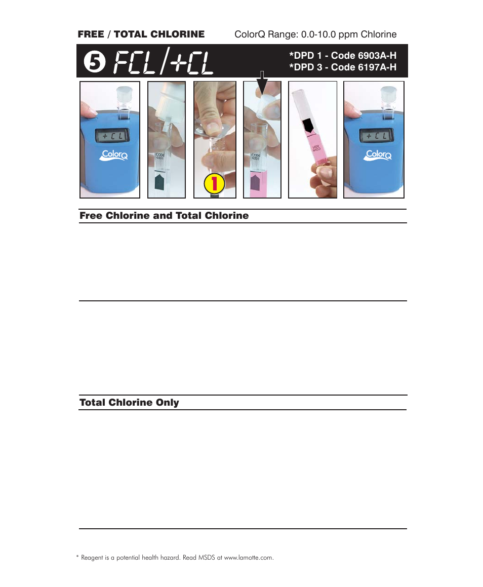 Fcl /+cl | LaMotte ATQ Digital Series Water Softener Demo Kit User Manual | Page 16 / 24