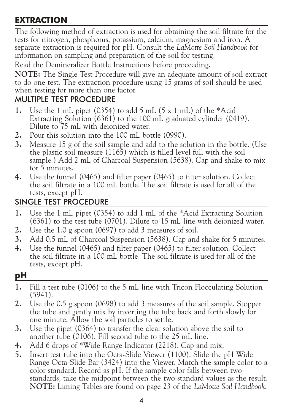 LaMotte TL-2 Turf Lab Soil Test Kit User Manual | Page 4 / 8