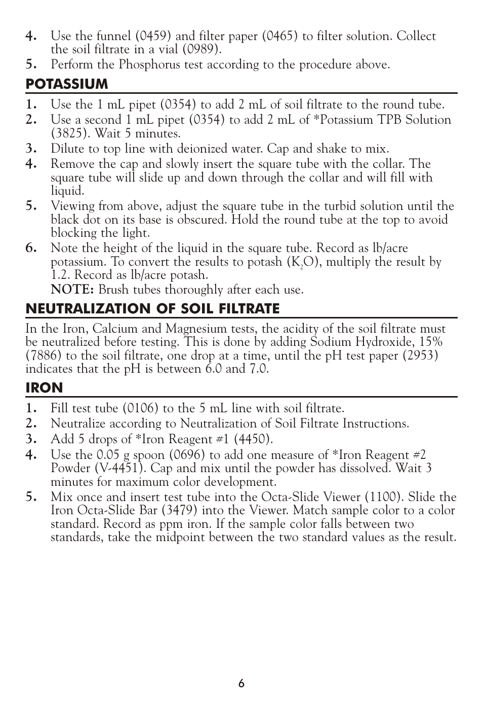 LaMotte TL-2 Turf Lab Soil Test Kit User Manual | Page 6 / 8