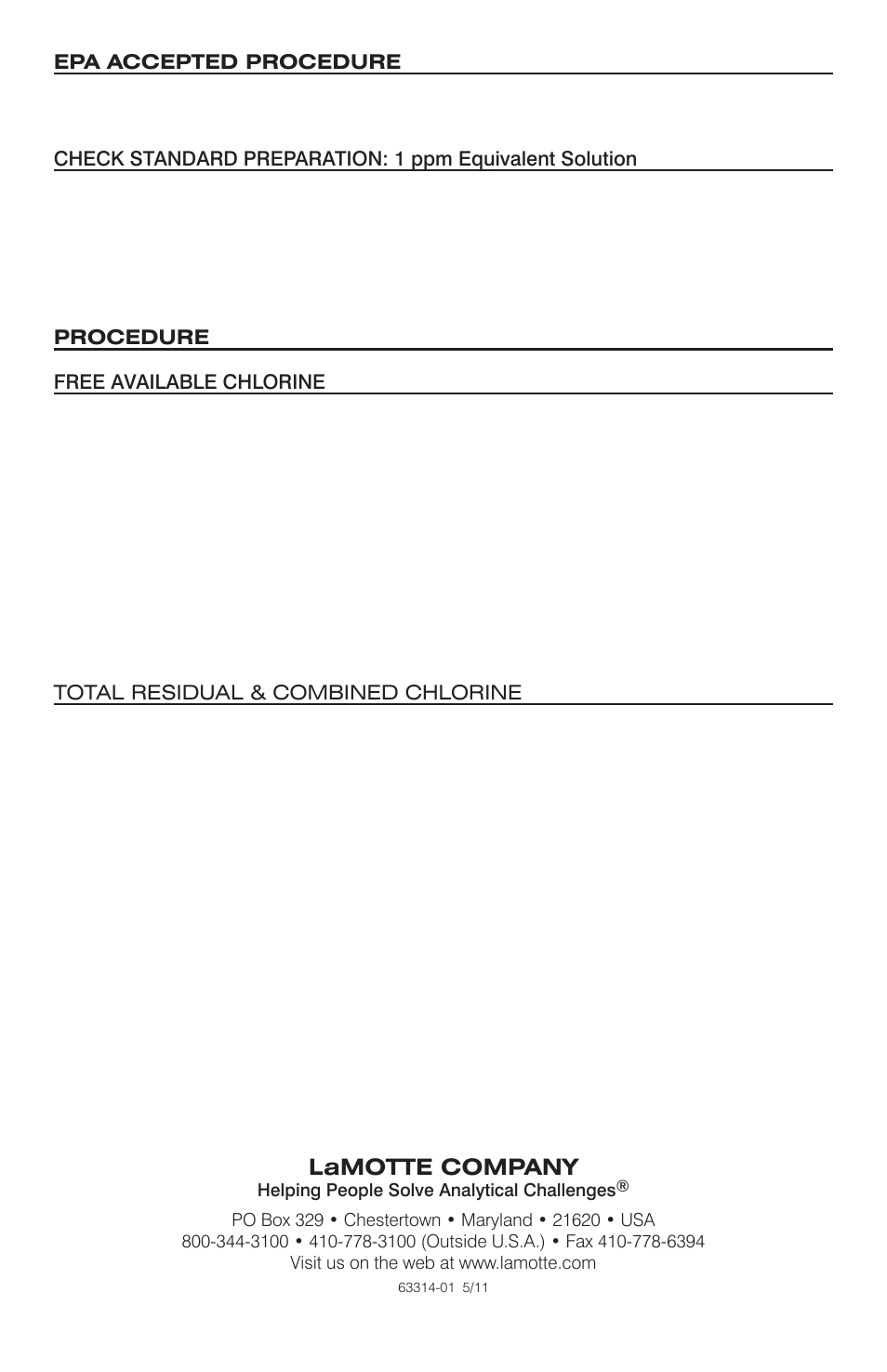 LaMotte CHLORINE KIT, DUAL RANGE SL-16 User Manual | Page 2 / 2
