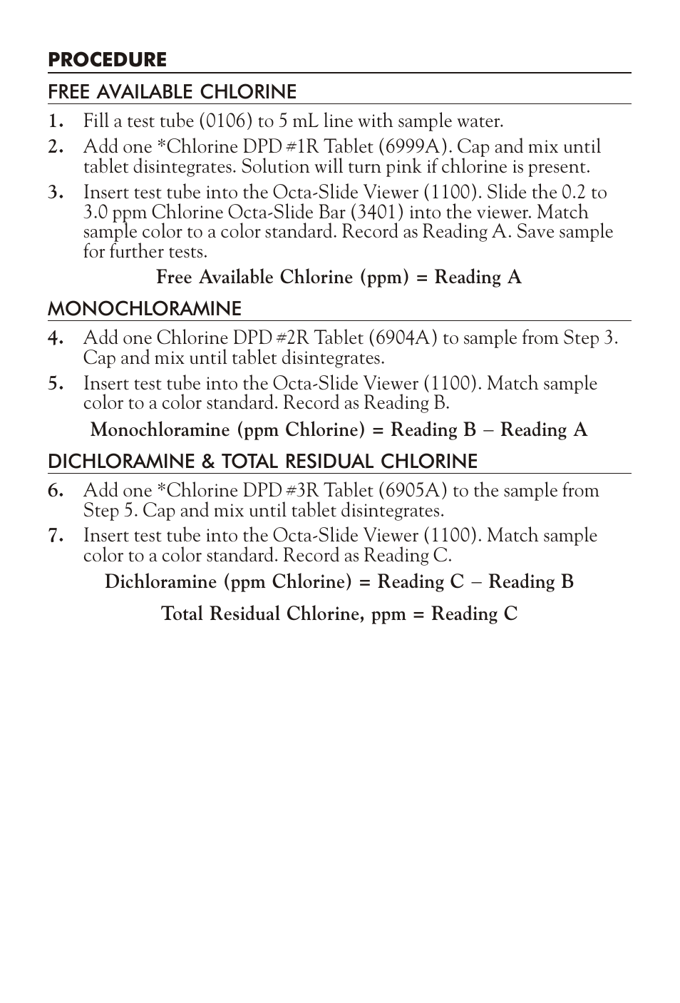 LaMotte DPD CHLORINE TEST KIT SL-1 User Manual | Page 2 / 4