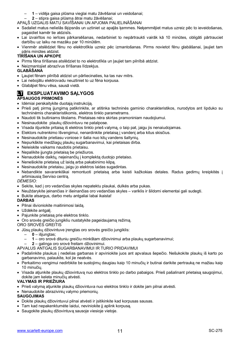 Scarlett SC-275 User Manual | Page 11 / 14