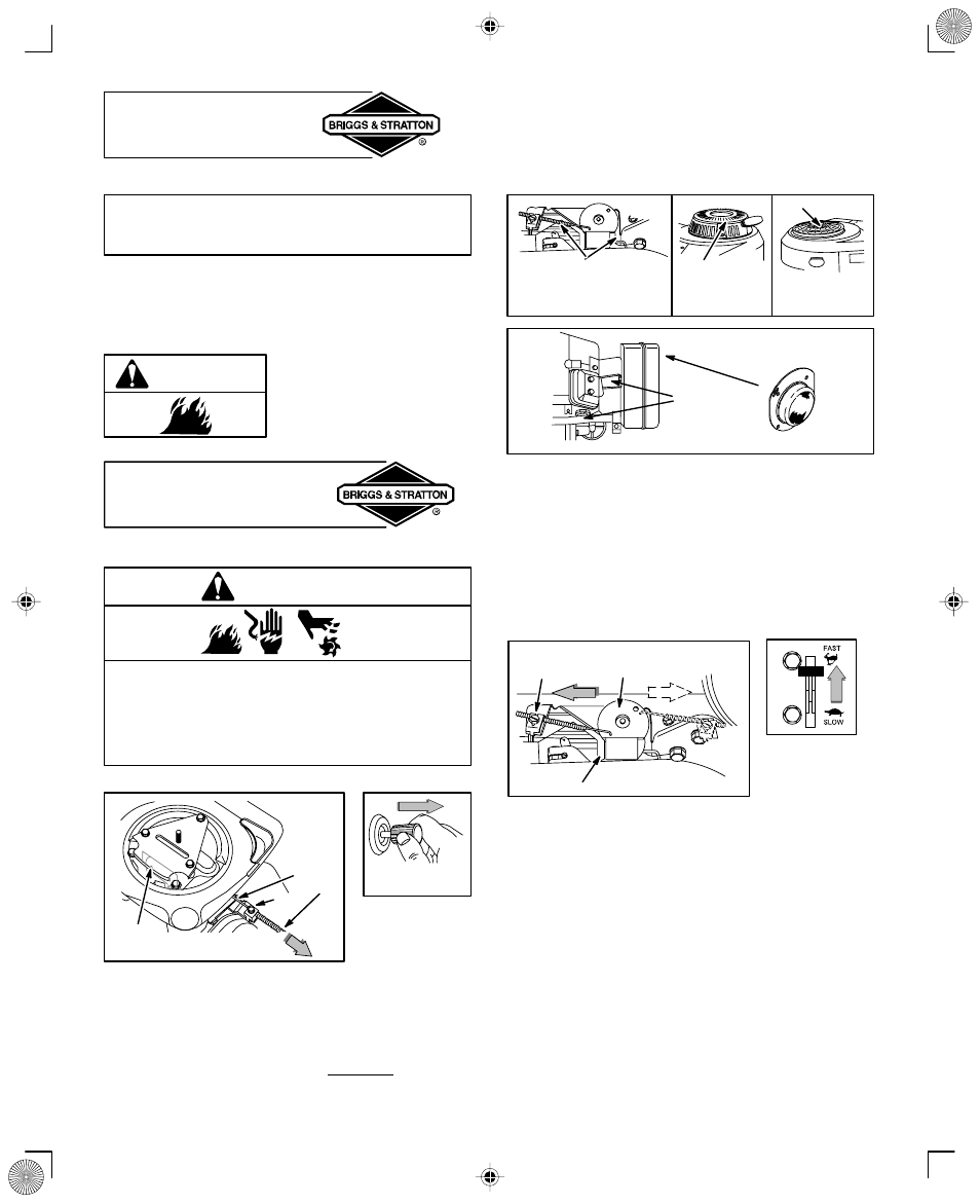 Maintenance, Adjustments, Warning | Control adjustments warning | Briggs & Stratton 350000 User Manual | Page 14 / 20