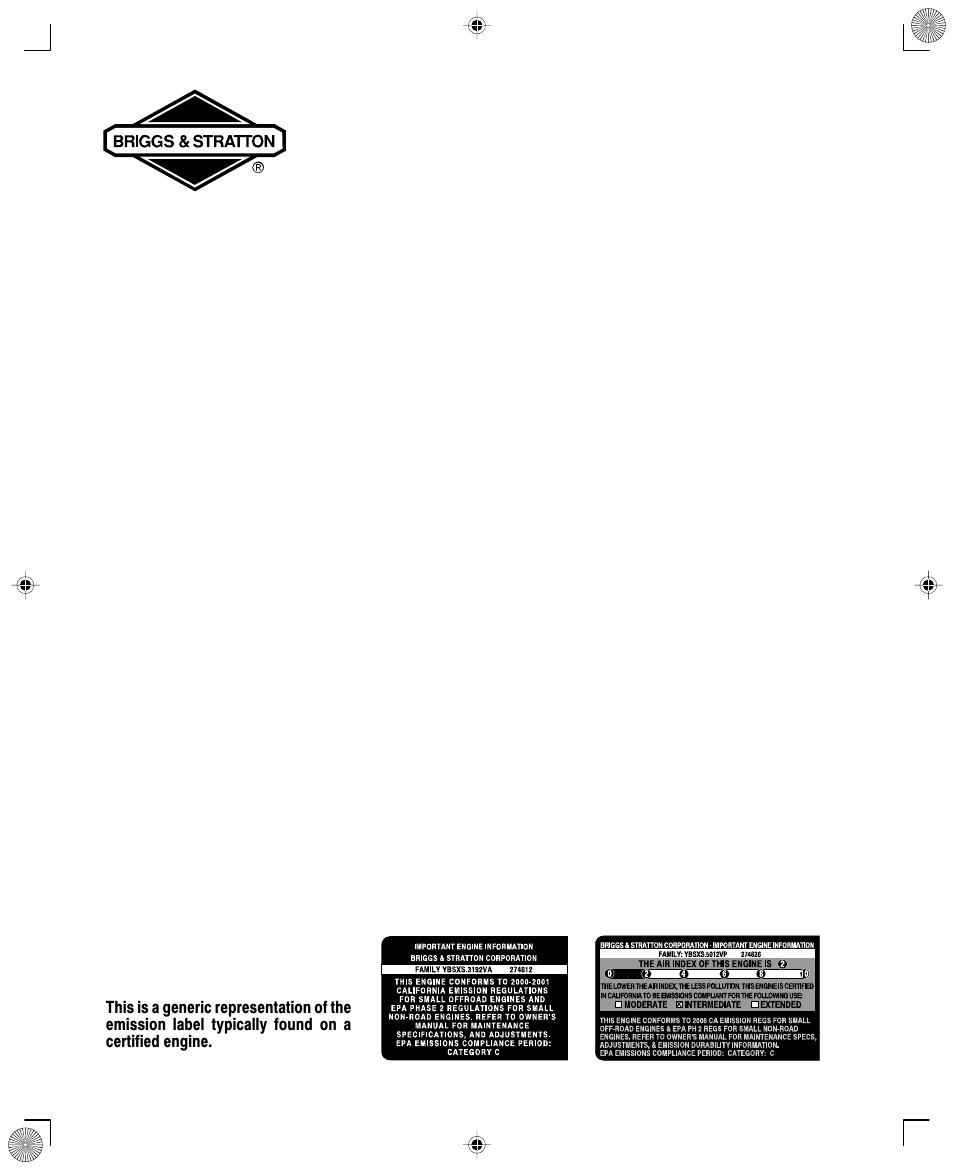 The power that works for you | Briggs & Stratton 350000 User Manual | Page 2 / 20