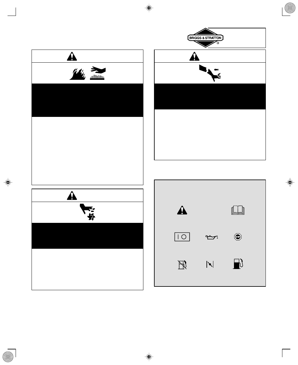 Safety, Warning | Briggs & Stratton 350000 User Manual | Page 5 / 20