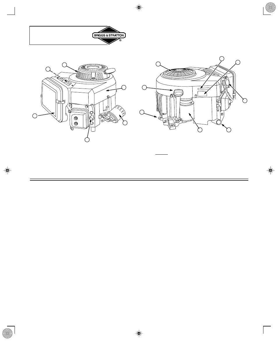 Engine parts | Briggs & Stratton 350000 User Manual | Page 6 / 20