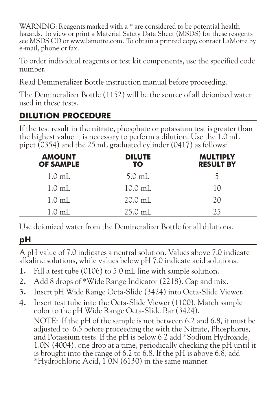 LaMotte HYDROPONICS TEST KIT HP-1 User Manual | Page 2 / 4