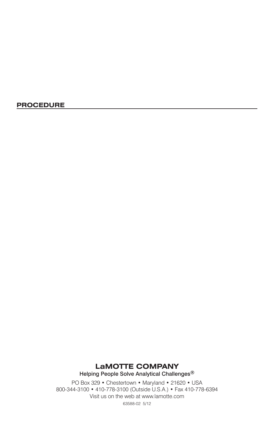 LaMotte MANGANESE KIT User Manual | Page 2 / 2