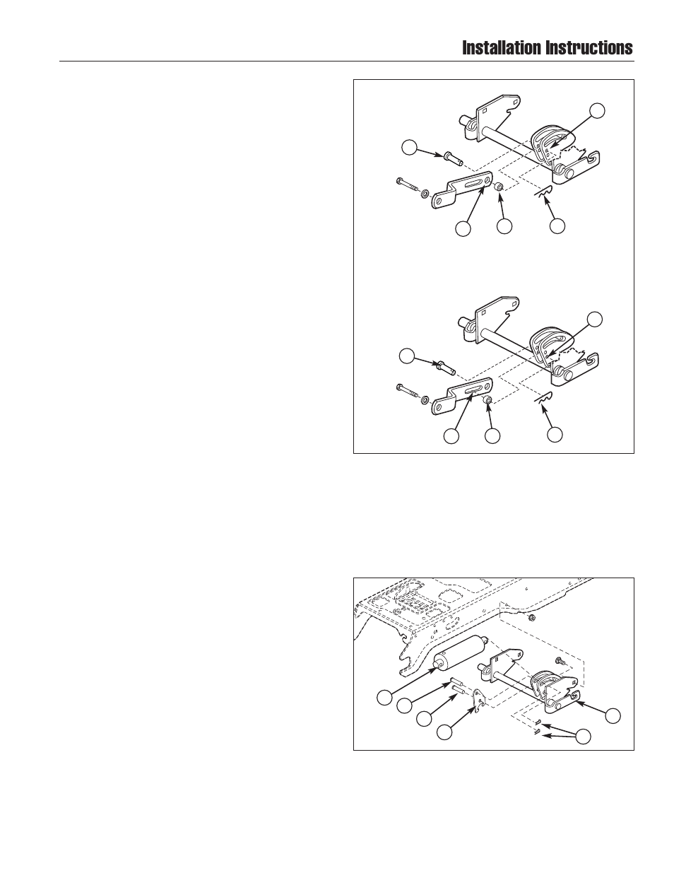 Installation instructions, Sub-frame hitch, Initial installation | Briggs & Stratton 2600 User Manual | Page 5 / 10