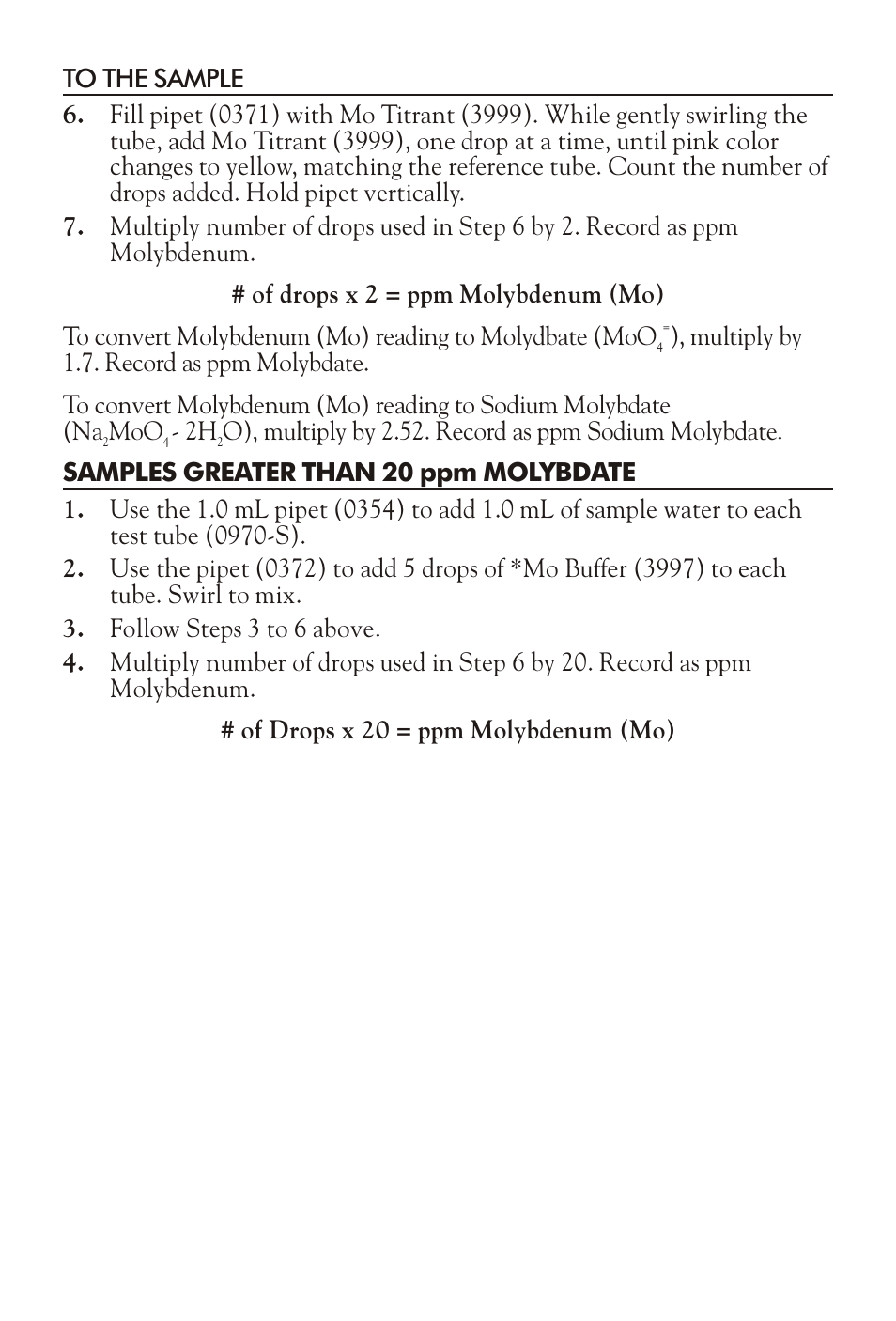 LaMotte MOLYBDENUM TEST KIT MO-DC User Manual | Page 3 / 4