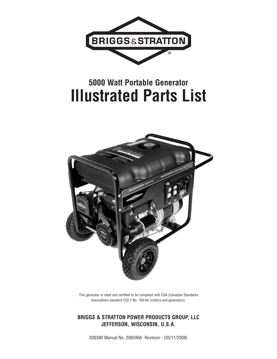 Briggs & Stratton 030380 User Manual | 6 pages