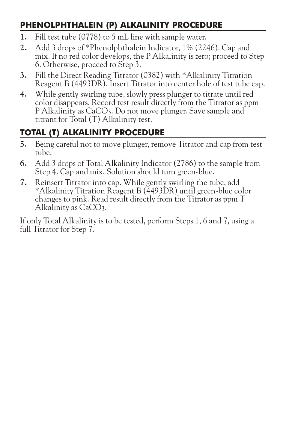 LaMotte TOTAL & PHENOLPHTHALEIN ALKALINITY TEST KIT WAT-MP-DR-L User Manual | Page 2 / 4