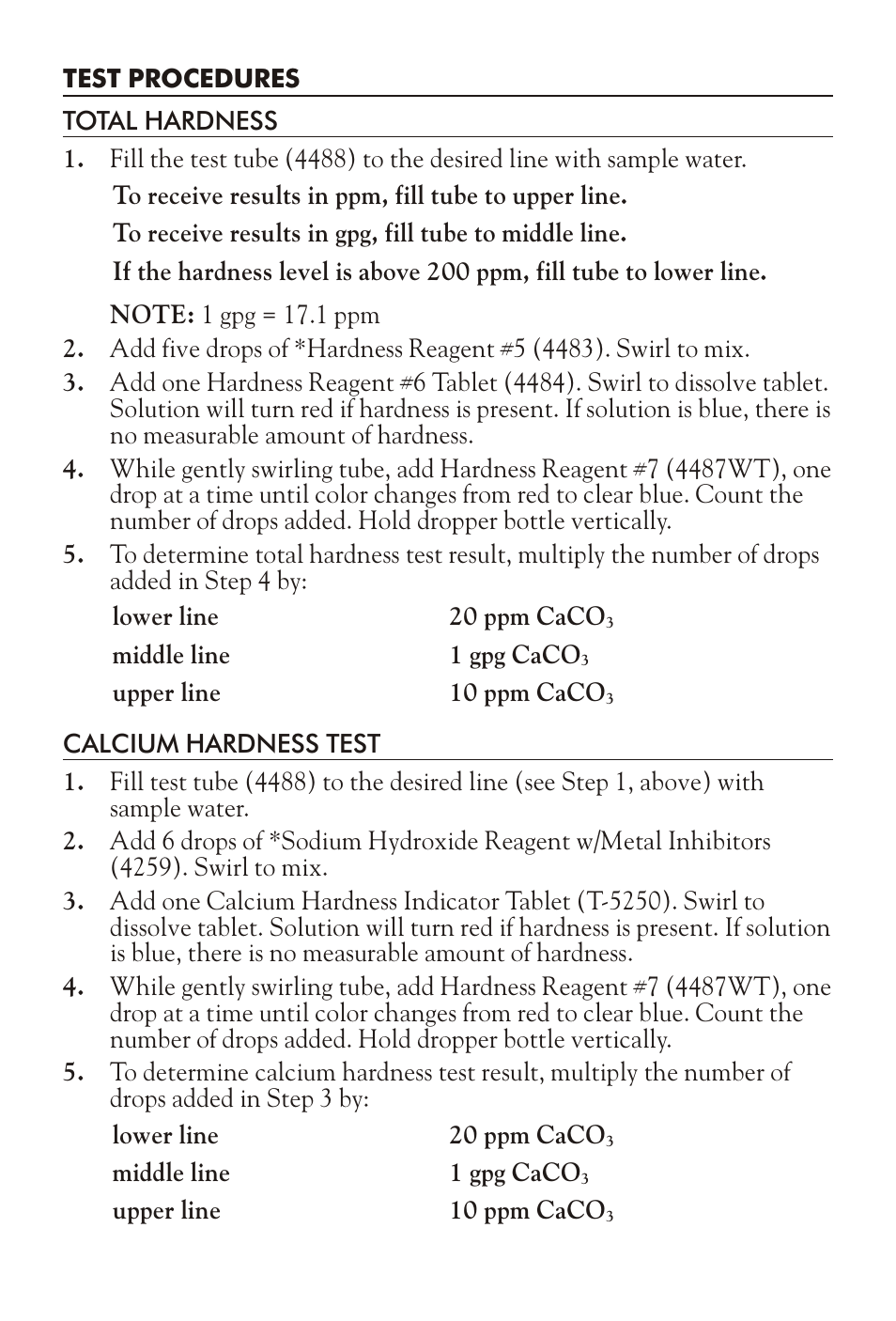 LaMotte HARDNESS TEST KIT 4824-LT-01 User Manual | Page 2 / 5